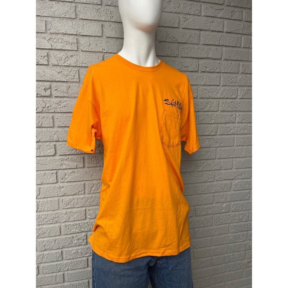 Salt Life Live Salty Men Orange Crew Neck Short Sleeve Graphic T-Shirt Size L